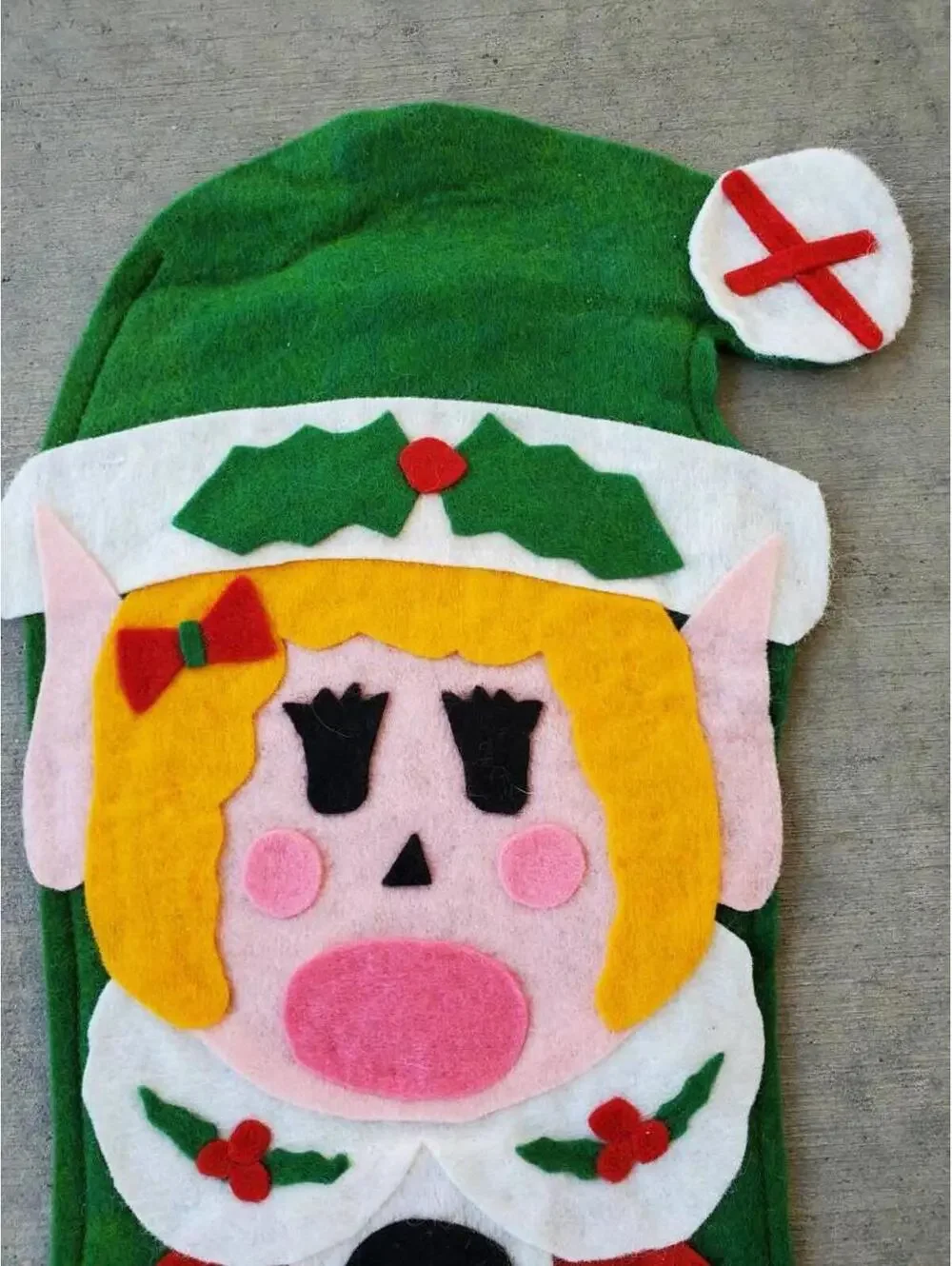 Old Family Christmas Stocking set of 4 Felt Holiday gift, Vintage Christmas